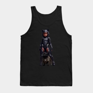 Black Pug Puppy and Heroic African Princess Tank Top